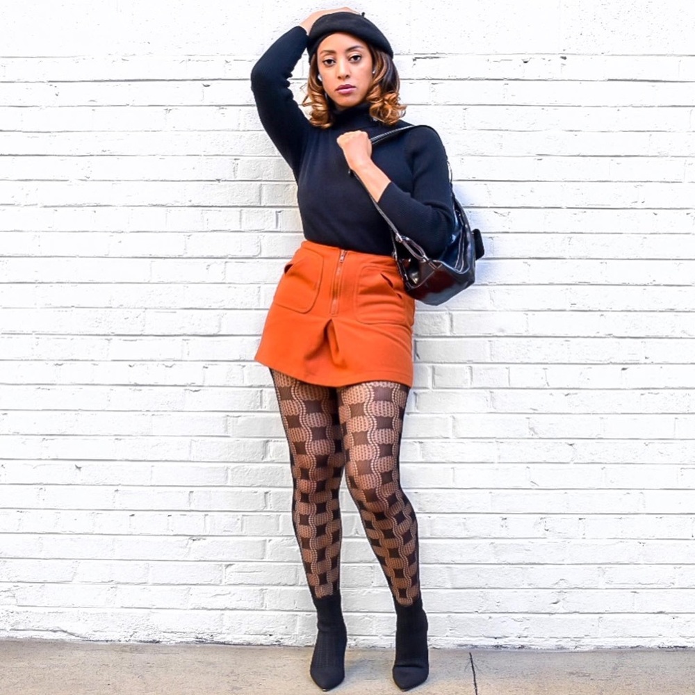 Gap Fleece burnt orange mini skirt sz 4